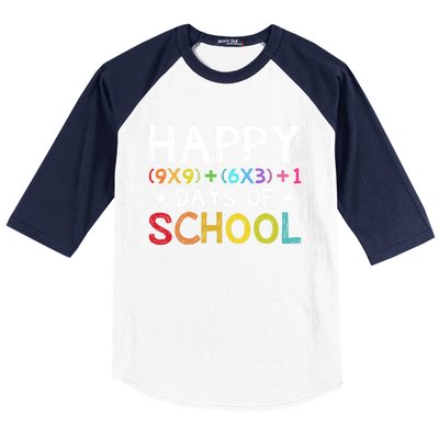 Math Formula 100 Days Of School Teacher Cool Gift Baseball Sleeve Shirt