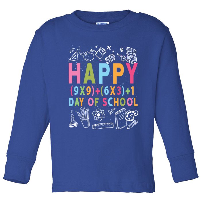 Math Formula 100 Days Of School Cute Gift Funny Teachers Funny Gift Toddler Long Sleeve Shirt