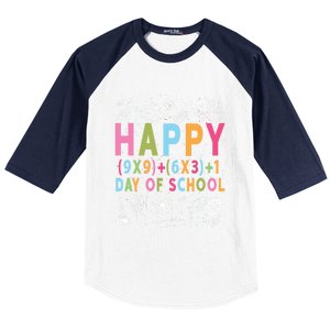 Math Formula 100 Days Of School Cute Gift Funny Teachers Funny Gift Baseball Sleeve Shirt