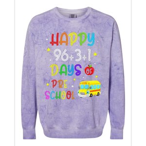 Math Formula 100 Days Of Preschool For Students & Teachers Colorblast Crewneck Sweatshirt