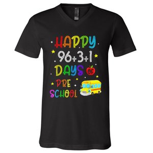 Math Formula 100 Days Of Preschool For Students & Teachers V-Neck T-Shirt