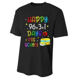 Math Formula 100 Days Of Preschool For Students & Teachers Performance Sprint T-Shirt