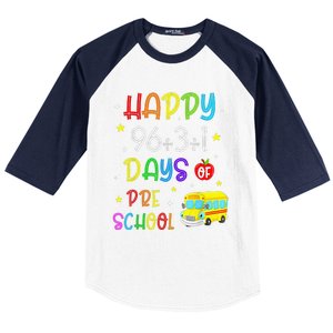 Math Formula 100 Days Of Preschool For Students & Teachers Baseball Sleeve Shirt