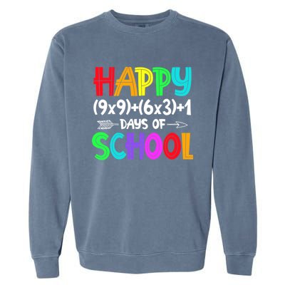 Math Formula 100 Days Of School Gift Math Teacher 100th Day Gift Garment-Dyed Sweatshirt