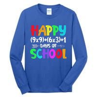 Math Formula 100 Days Of School Gift Math Teacher 100th Day Gift Tall Long Sleeve T-Shirt