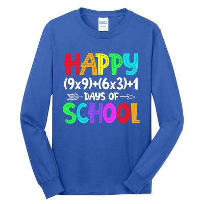 Math Formula 100 Days Of School Gift Math Teacher 100th Day Gift Tall Long Sleeve T-Shirt