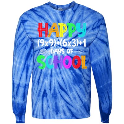 Math Formula 100 Days Of School Gift Math Teacher 100th Day Gift Tie-Dye Long Sleeve Shirt