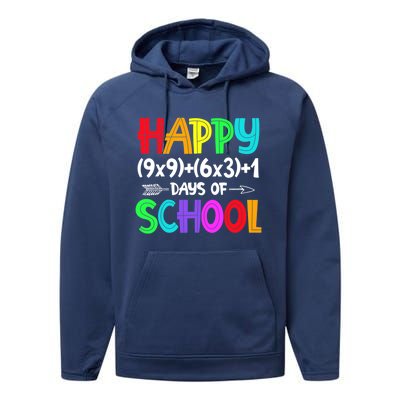 Math Formula 100 Days Of School Gift Math Teacher 100th Day Gift Performance Fleece Hoodie