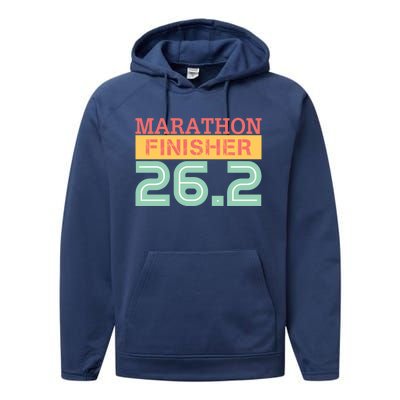 Marathon Finisher 26 2 Running Meaningful Gift Performance Fleece Hoodie