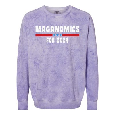 Maganomics For 2024 Donald Trump President Legend Colorblast Crewneck Sweatshirt