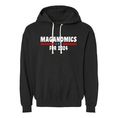 Maganomics For 2024 Donald Trump President Legend Garment-Dyed Fleece Hoodie