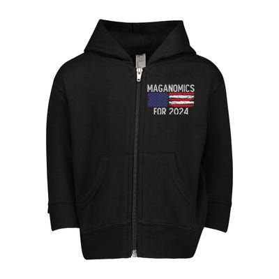 Maganomics For 2024 Trump Toddler Zip Fleece Hoodie