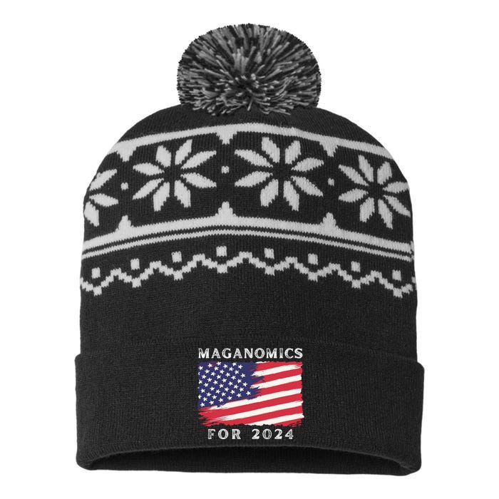 Maganomics For 2024 Trump President Legend USA-Made Snowflake Beanie