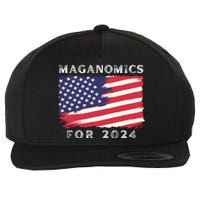 Maganomics For 2024 Trump President Legend Wool Snapback Cap