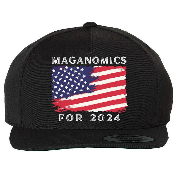 Maganomics For 2024 Trump President Legend Wool Snapback Cap