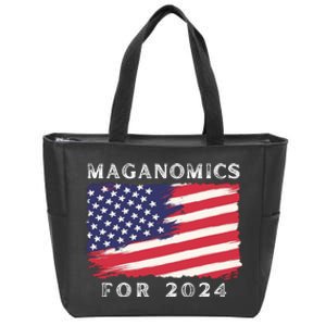 Maganomics For 2024 Trump President Legend Zip Tote Bag