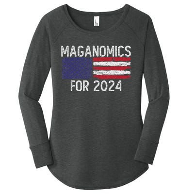 Maganomics For 2024 Trump Women's Perfect Tri Tunic Long Sleeve Shirt