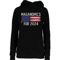 Maganomics For 2024 Trump Womens Funnel Neck Pullover Hood