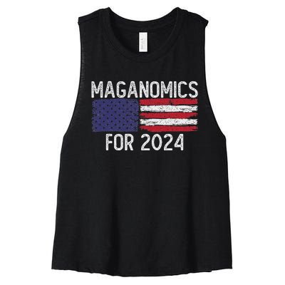 Maganomics For 2024 Trump Women's Racerback Cropped Tank