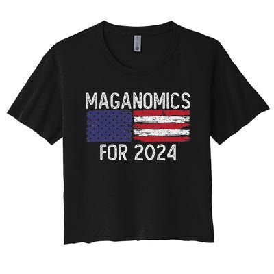 Maganomics For 2024 Trump Women's Crop Top Tee