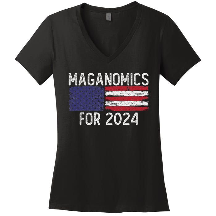 Maganomics For 2024 Trump Women's V-Neck T-Shirt