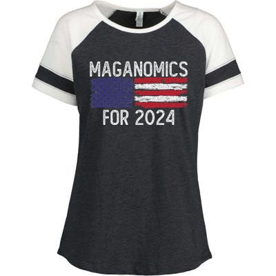 Maganomics For 2024 Trump Enza Ladies Jersey Colorblock Tee