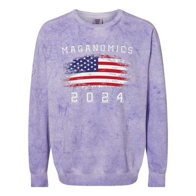 Maganomics For 2024 Trump Colorblast Crewneck Sweatshirt