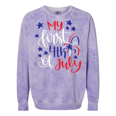 My First 4th Of July Cute Gift Colorblast Crewneck Sweatshirt