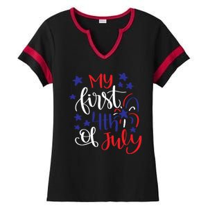 My First 4th Of July Cute Gift Ladies Halftime Notch Neck Tee