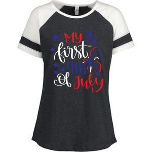 My First 4th Of July Cute Gift Enza Ladies Jersey Colorblock Tee