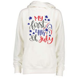 My First 4th Of July Cute Gift Womens Funnel Neck Pullover Hood