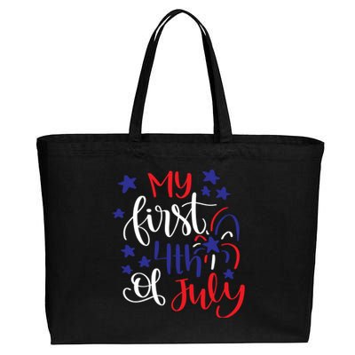 My First 4th Of July Cute Gift Cotton Canvas Jumbo Tote