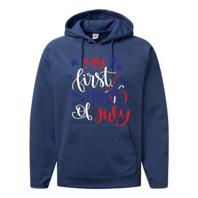 My First 4th Of July Cute Gift Performance Fleece Hoodie