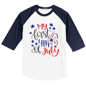 My First 4th Of July Cute Gift Baseball Sleeve Shirt