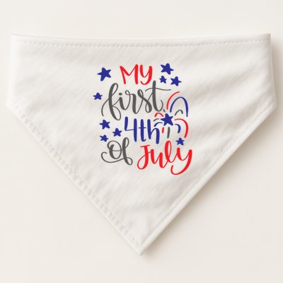 My First 4th Of July Cute Gift USA-Made Doggie Bandana