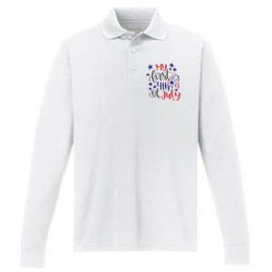 My First 4th Of July Cute Gift Performance Long Sleeve Polo