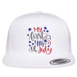 My First 4th Of July Cute Gift Flat Bill Trucker Hat