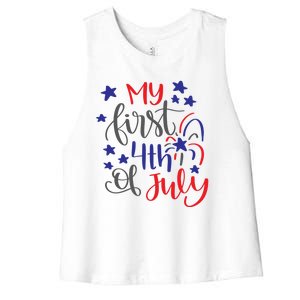 My First 4th Of July Cute Gift Women's Racerback Cropped Tank