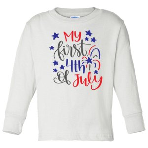 My First 4th Of July Cute Gift Toddler Long Sleeve Shirt