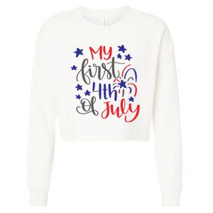 My First 4th Of July Cute Gift Cropped Pullover Crew