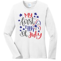 My First 4th Of July Cute Gift Ladies Long Sleeve Shirt