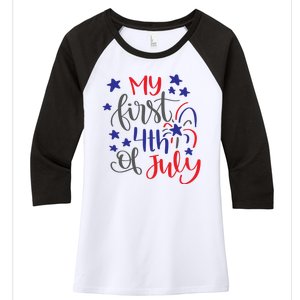 My First 4th Of July Cute Gift Women's Tri-Blend 3/4-Sleeve Raglan Shirt