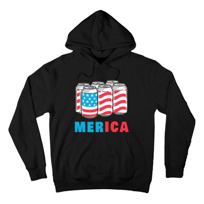 Merica Funny 4th of July Beer Patriotic USA Flag American Hoodie