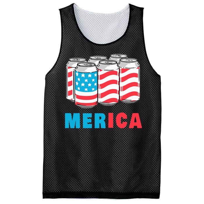 Merica Funny 4th of July Beer Patriotic USA Flag American Mesh Reversible Basketball Jersey Tank