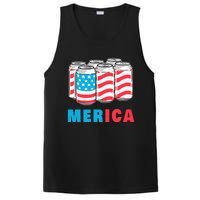 Merica Funny 4th of July Beer Patriotic USA Flag American PosiCharge Competitor Tank