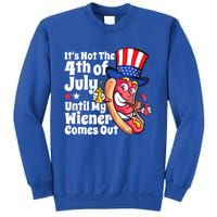 Mens Funny 4th Of July Hot Dog Wiener Comes Out Adult Humor Gift Sweatshirt