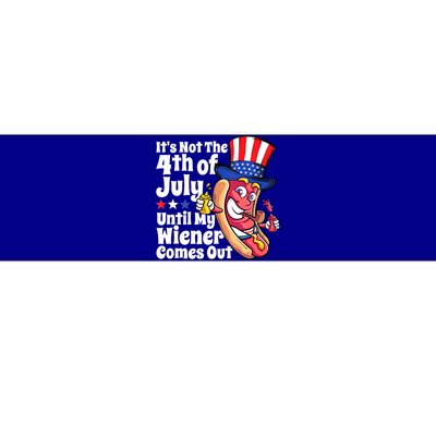 Mens Funny 4th Of July Hot Dog Wiener Comes Out Adult Humor Gift Bumper Sticker