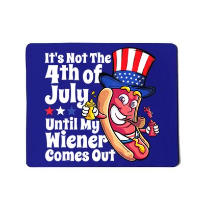 Mens Funny 4th Of July Hot Dog Wiener Comes Out Adult Humor Gift Mousepad