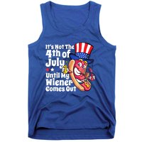 Mens Funny 4th Of July Hot Dog Wiener Comes Out Adult Humor Gift Tank Top