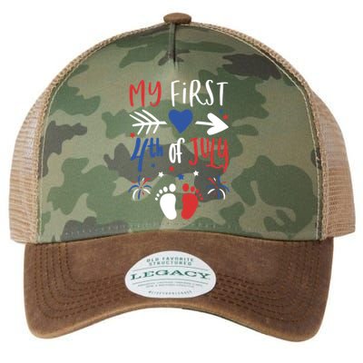 My First 4th Of July Pregnancy Patriotic Reveal Gift Legacy Tie Dye Trucker Hat